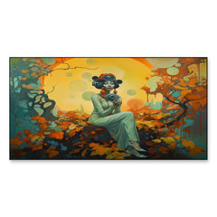 Beautiful Painting of a Woman with a Camera in Her Hands Canvas Wall Painting