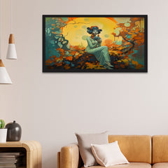 Beautiful Painting of a Woman with a Camera in Her Hands Canvas Wall Painting