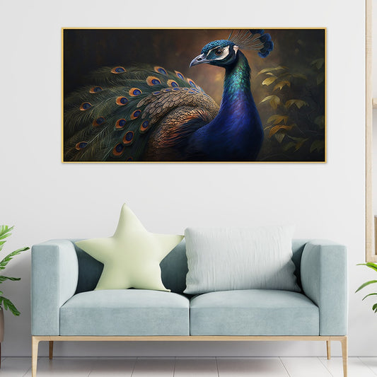 Peacock Paintings for Wall Decoration 3D Scenery Vastu Canvas Wall Painting