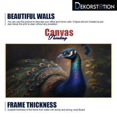 Peacock Paintings for Wall Decoration 3D Scenery Vastu Canvas Wall Painting