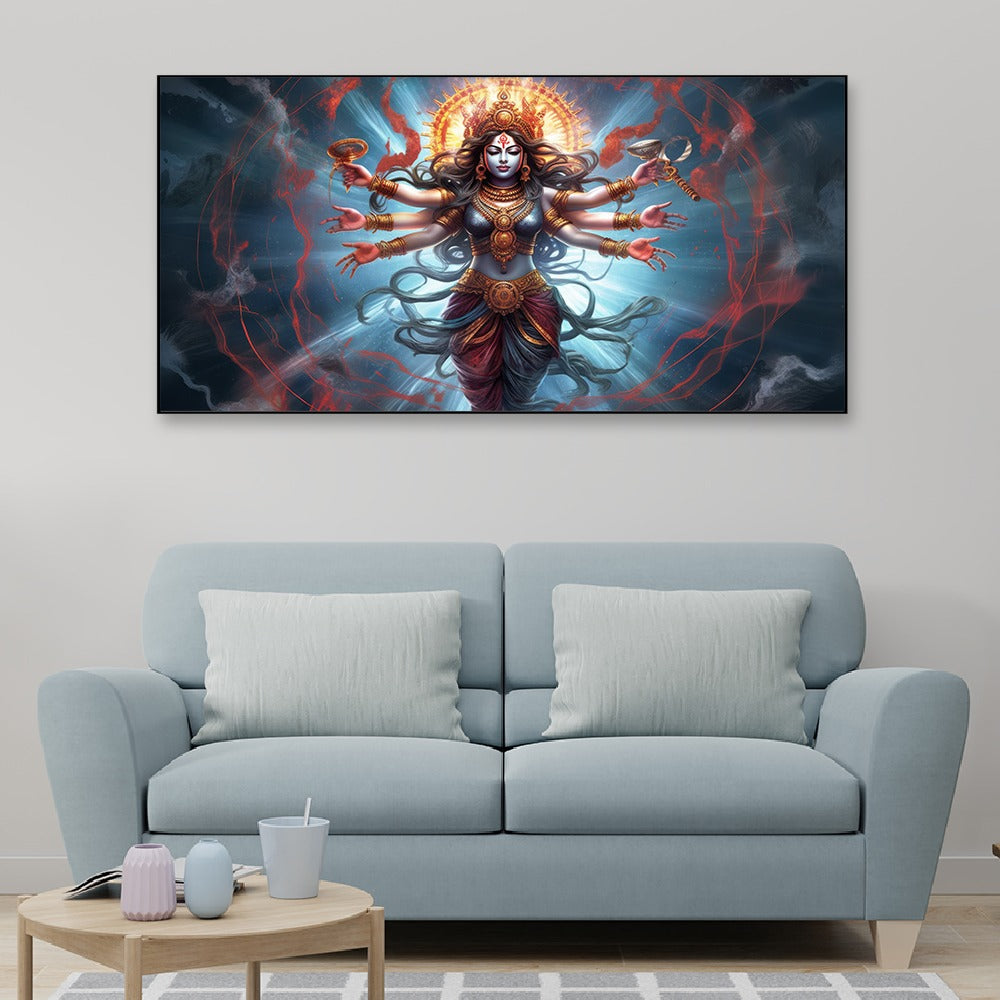 Maa Kali the Goddess of Ultimate Power Hindu Religious Canvas Wall Painting