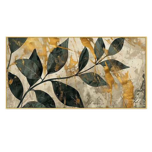Abstract Modern Art Floral Green Leaves Canvas Wall Painting
