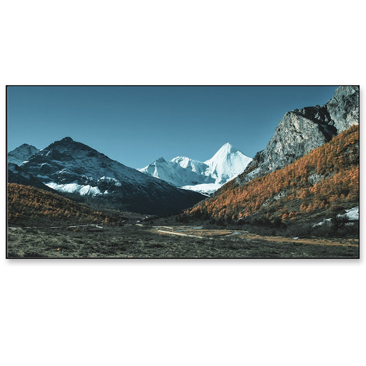 Valley With Snow Covered Mountains Canvas Wall Painting
