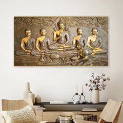 Transcendent Wisdom Teachings of Buddha Panoramic Floating Frame Canvas Wall Painting