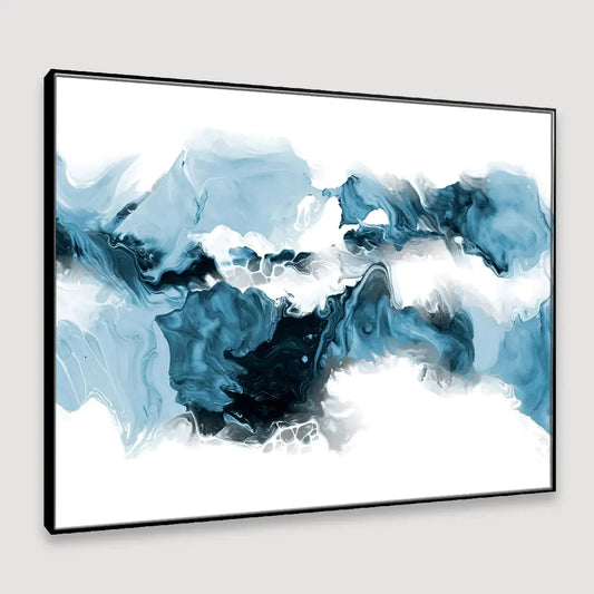 Blue Eternity Abstract Floating Framed Canvas Wall Painting