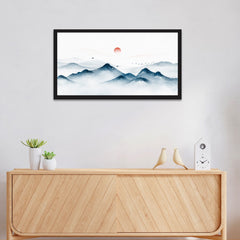 Tranquil Nature The Mindful Word Mountain Floating Framed Canvas Wall Painting