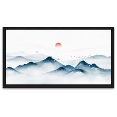 Tranquil Nature The Mindful Word Mountain Floating Framed Canvas Wall Painting