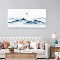 Tranquil Nature The Mindful Word Mountain Floating Framed Canvas Wall Painting Inspired Art for Your Home and Office Wall