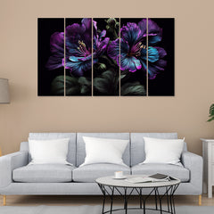 Elegant Flower Painting with Frame 5 Big Size (24x40) Multiple Frames Wall Decor | dspnl739