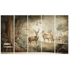 Multiple Frames, Beautiful Deers Nature Canvas Wall Painting for Home Decoration