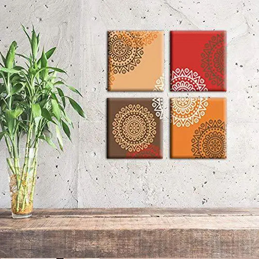 Beautiful Multicolor Abstract Mandala Multiple Panel Canvas Wall Painting