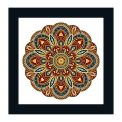 Multicolor Mandala Wall Art Frame Painting/Poster for Bedroom, Living Room, Office, Home Decoration (12 Inch x 12 Inch)