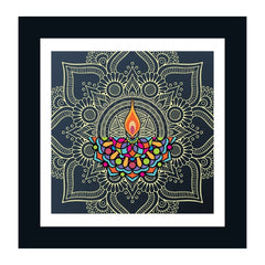 Wall Paintings for Living Room Bedroom, Office Framed Mandala Wall Art Print/Posters/Painting for Wall Decoration (12x12 Inches)