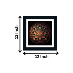 Beautiful Multicolor Rangoli Design Mandala Art Print Square Wall Frame