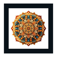 Colorful Mandala Art Wall Painting/Art Print/Poster Frame For Living Room, Bedroom, Office, Home Decoration Item / Black Frames for Wall Décor Size: 12 x 12 Inch