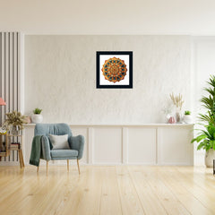 Colorful Mandala Art Wall Painting/Art Print/Poster Frame For Living Room, Bedroom, Office, Home Decoration Item / Black Frames for Wall Décor Size: 12 x 12 Inch